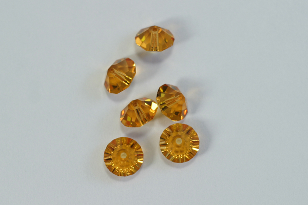 6pc GORGEOUS SPARKLY No 5305 6mm TOPAZ FLAT BICONE SWAROVSKI CRYSTAL BEADS